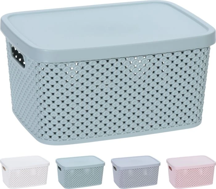 STORAGE BOX WITH LID - 4 ASSORTED COLOURS