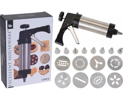STAINLESS-STEEL COOKIE PRESS SET