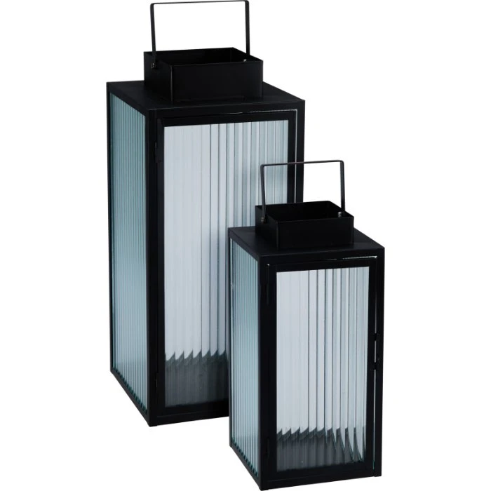 LANTERN SET OF 2 - BLACK