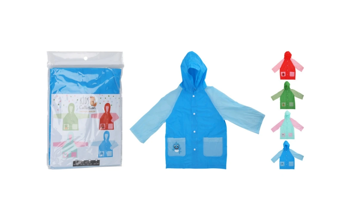 RAINCOAT FOR CHILDREN - 4 ASSORTED COLOURS