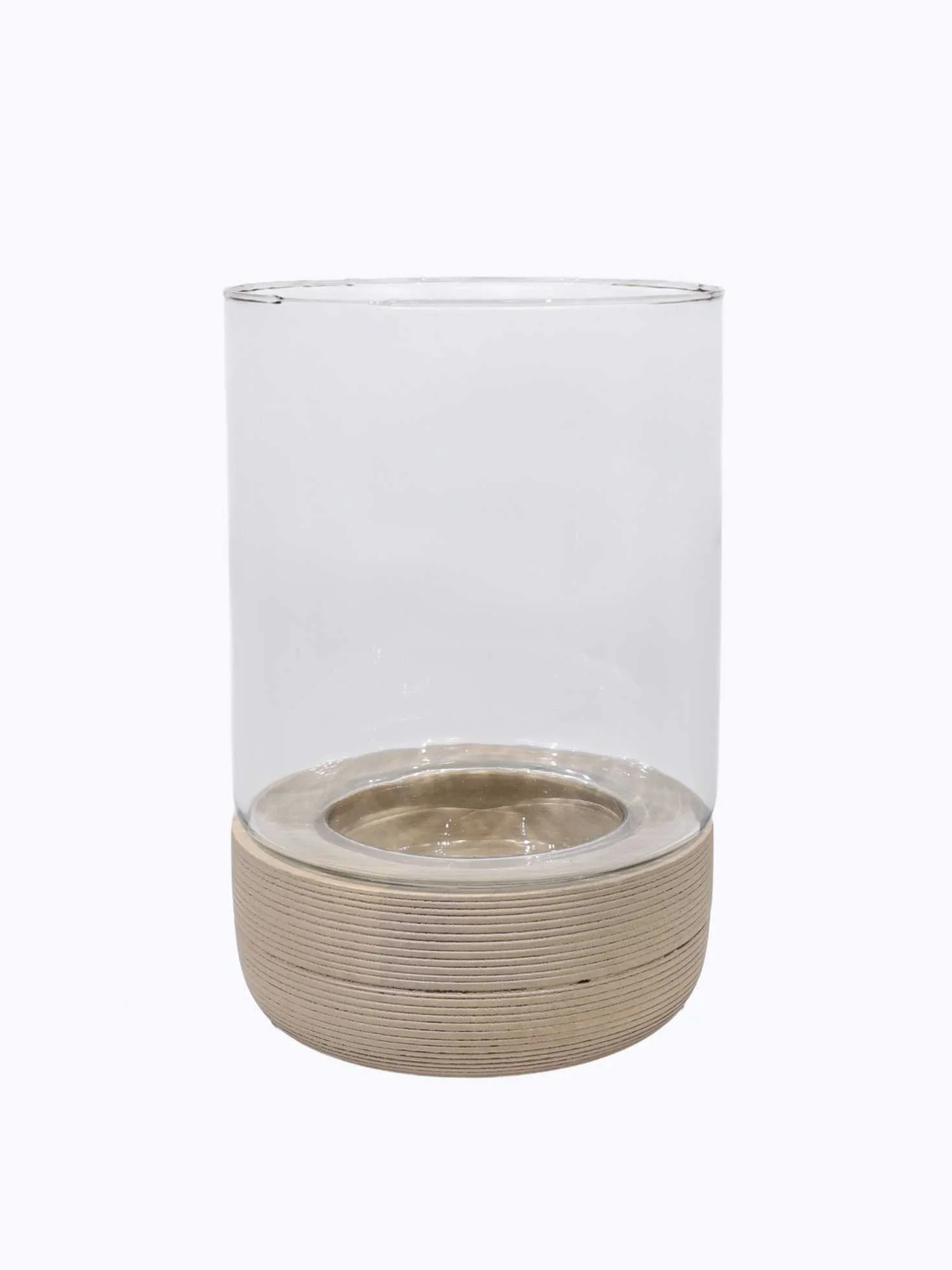 GLASS LANTERN - 18CM - BLEACH WHITE