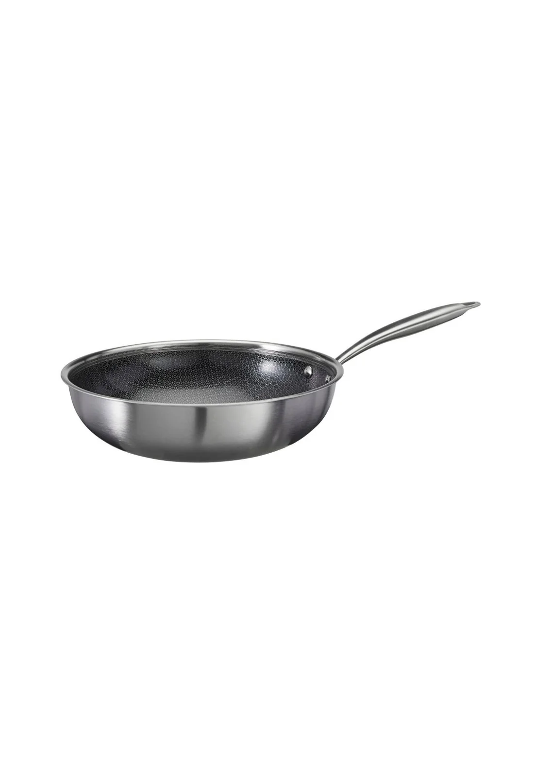 STAINLESS STEEL WOK WITH ALUMINUM CORE - 28CM