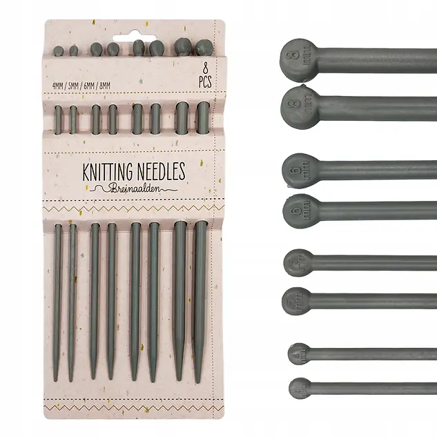 KNITTING-NEEDLES ON CARD - 8 PIECES