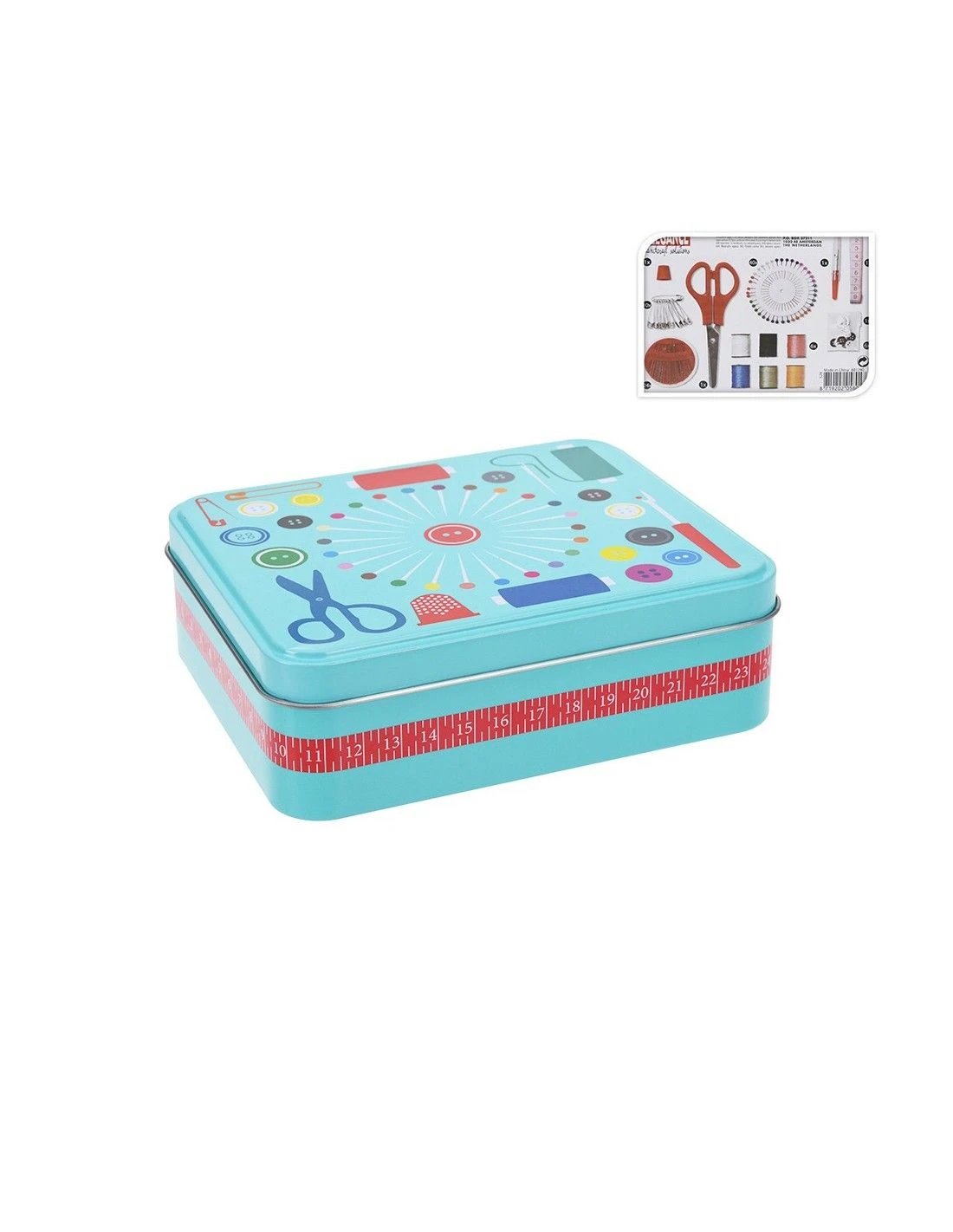 SEWING KIT IN METAL BOX - 92 PIECES