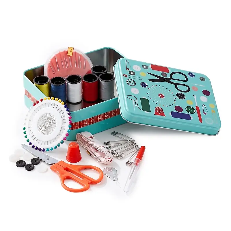 SEWING KIT IN METAL BOX - 92 PIECES