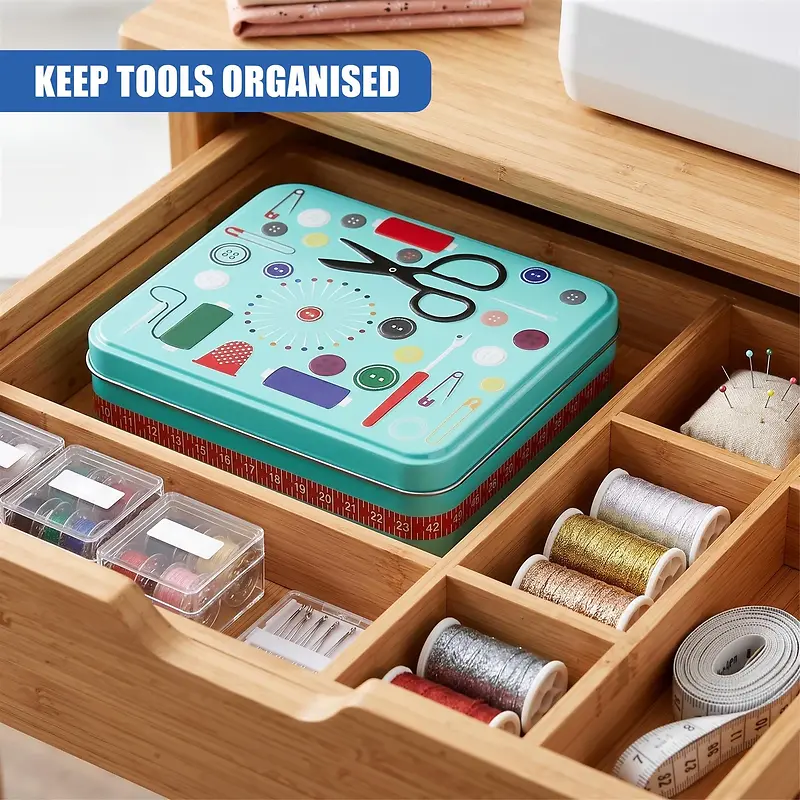 SEWING KIT IN METAL BOX - 92 PIECES