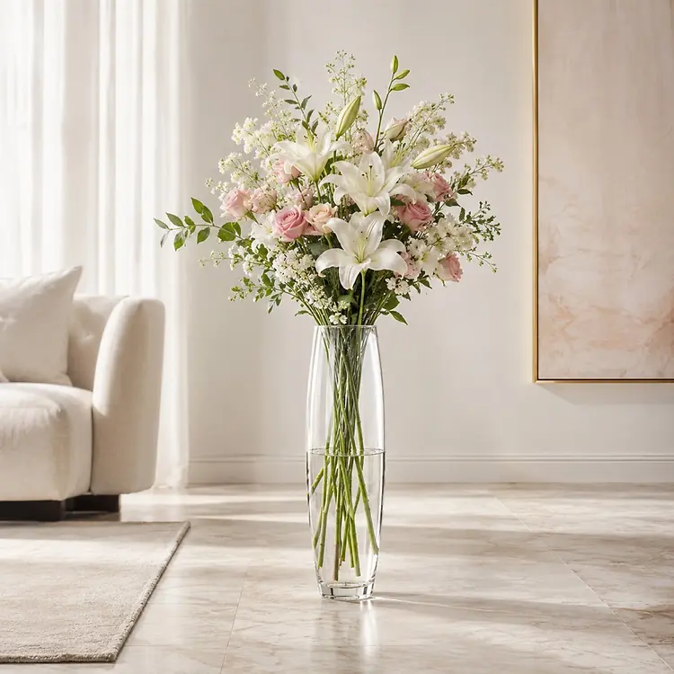 CYLINDER GLASS VASE - 17XH60CM