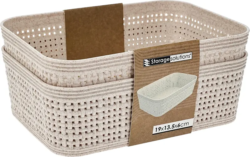 PLASTIC BASKET SET OF 2 - 190X135X60M
