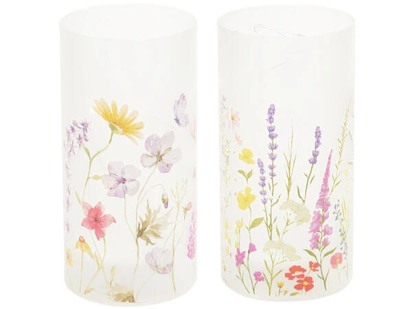 GLASS TUBE LED - 18CM - 2 ASSORTED DESIGNS