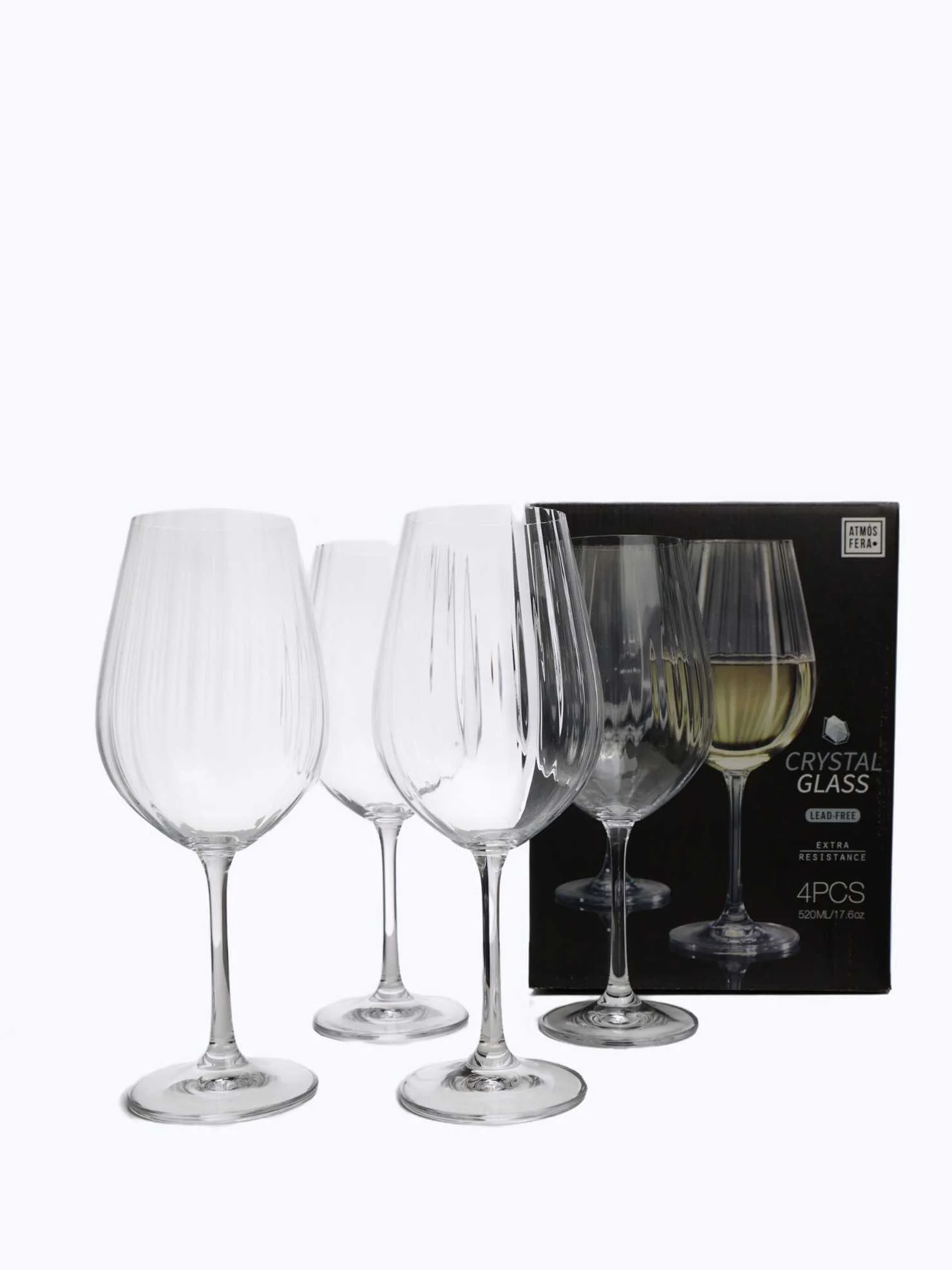 CRYSTAL WINE GLASS SET - 4 PIECES