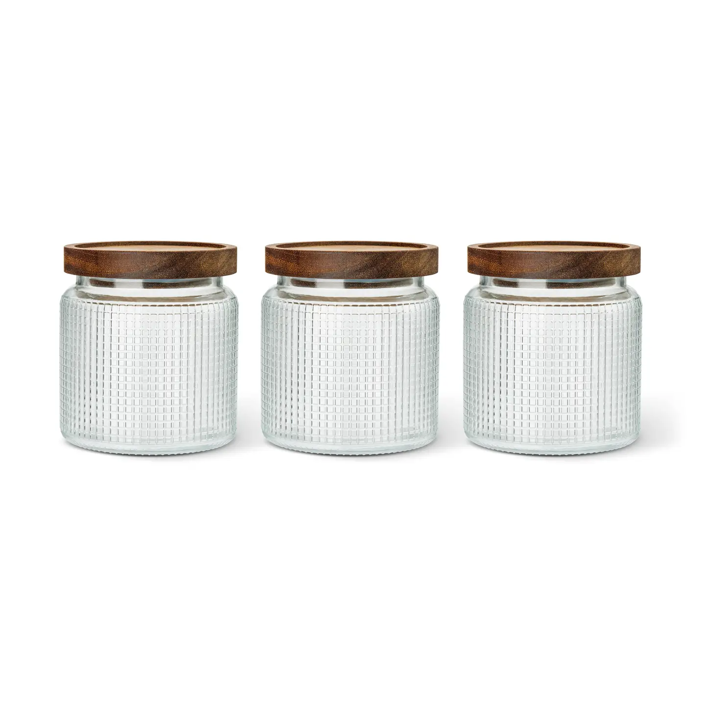 STUDDED 3-PACK GLASS CANNISTER - 19.6OZ 