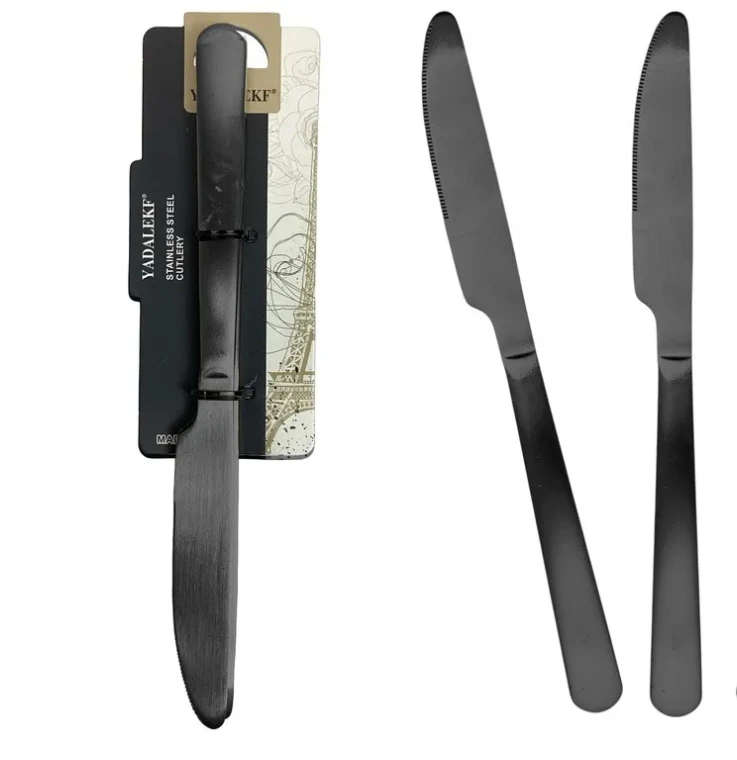 2-PIECE STAINLESS-STEEL KNIFE SET - BLACK