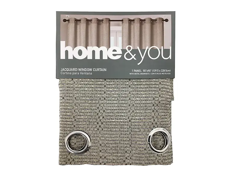 JACQUARD CURTAIN WITH 8 GROMMETS - 55 X 90 INCHES