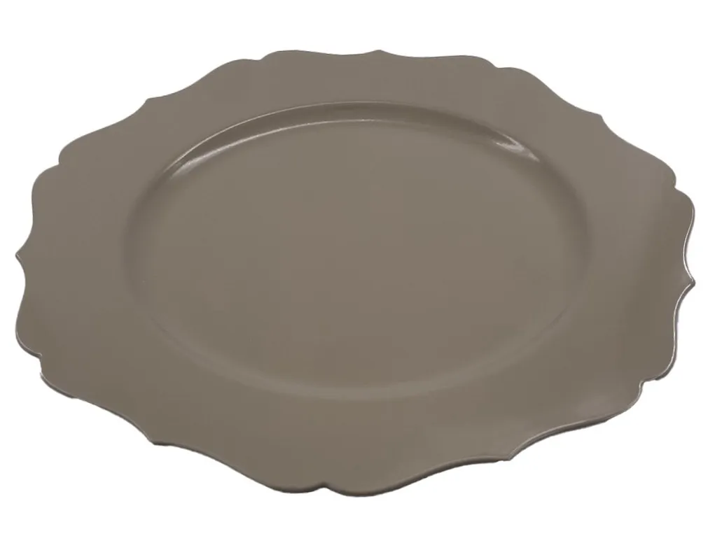 PLASTIC CHARGER PLATE - 32.7X1.3CM - CHOCOLATE