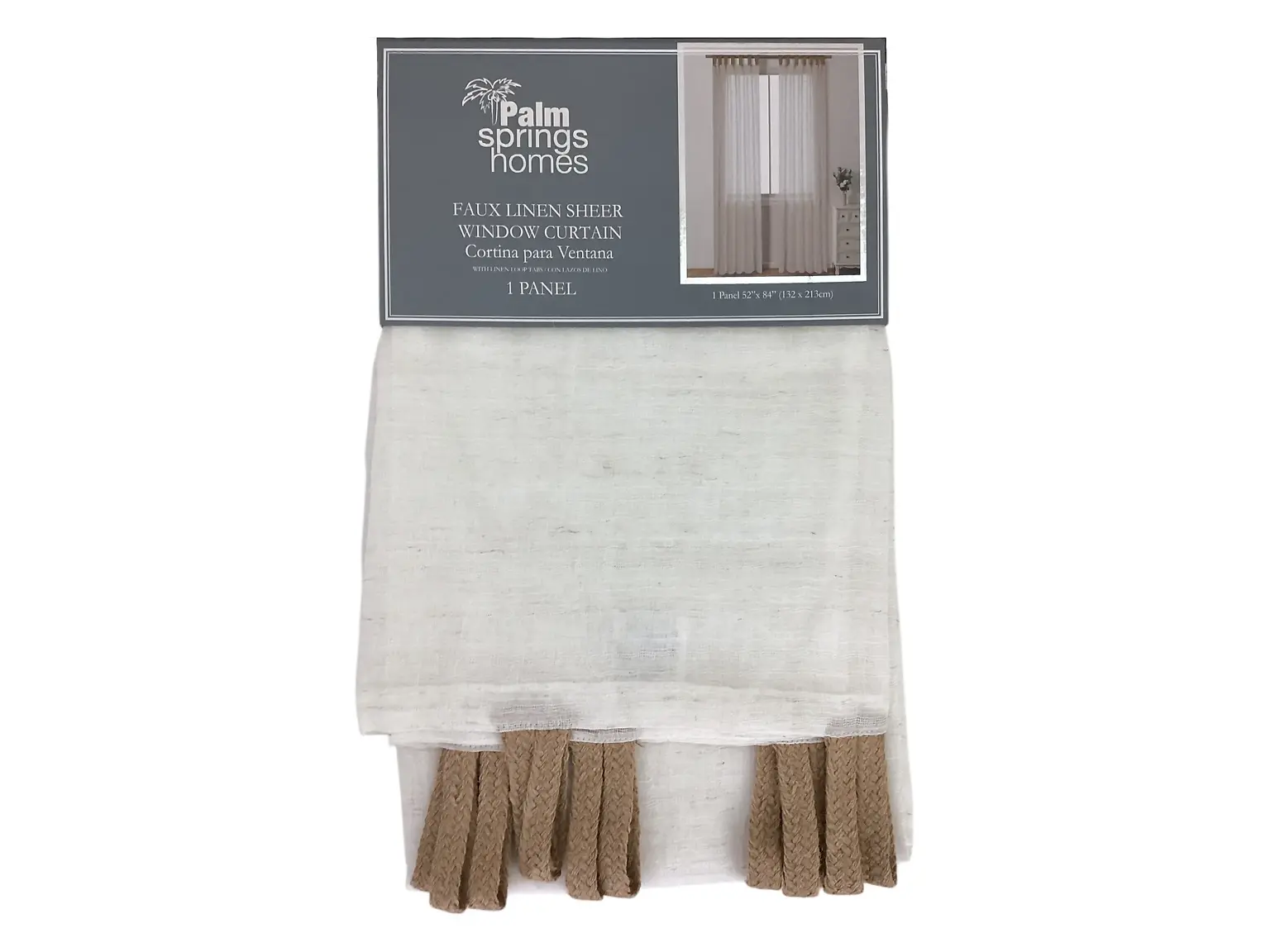 LINEN SHEER WINDOW CURTAIN - 52X84 INCHES