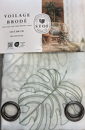 KENTIA SHEER CURTAIN - GREEN - 140X260 CM