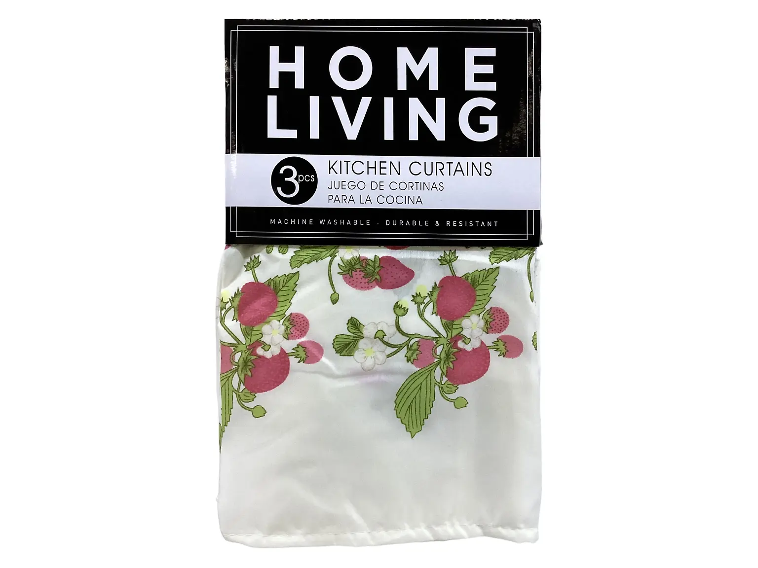 3-PIECE PRINTED KITCHEN CURTAIN SET