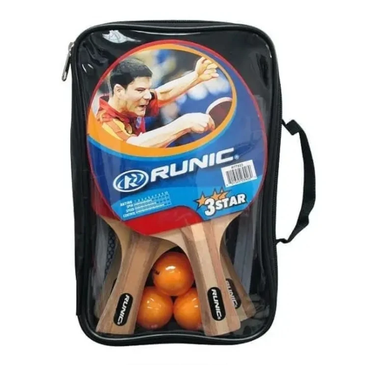 RUNIC PING PONG SET - 4 RACKETS/BALLS/NET/POLE