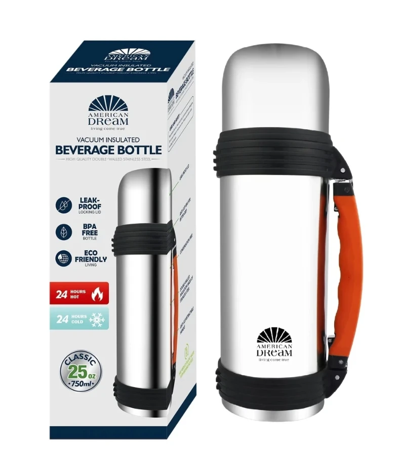 DOUBLE WALL STAINLES-STEEL TRAVEL BOTTLE - 750 ML