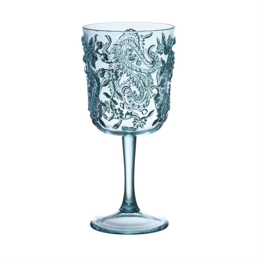 Acrylic Paisley Wine Glass - Turquoise