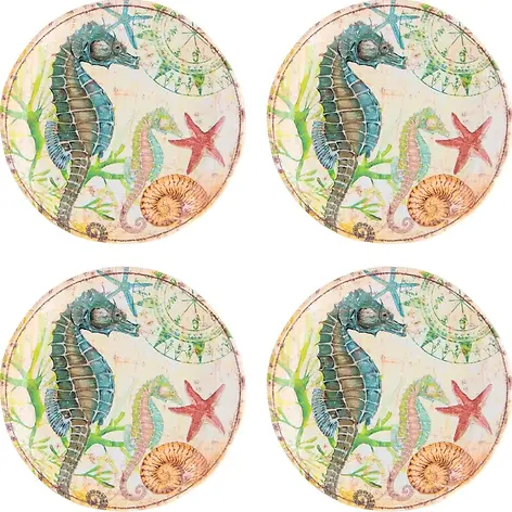 Seahorse, 6" Plate S/4