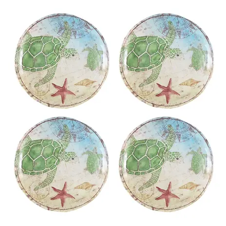 Sealife Turtle 6" plate set of 4
