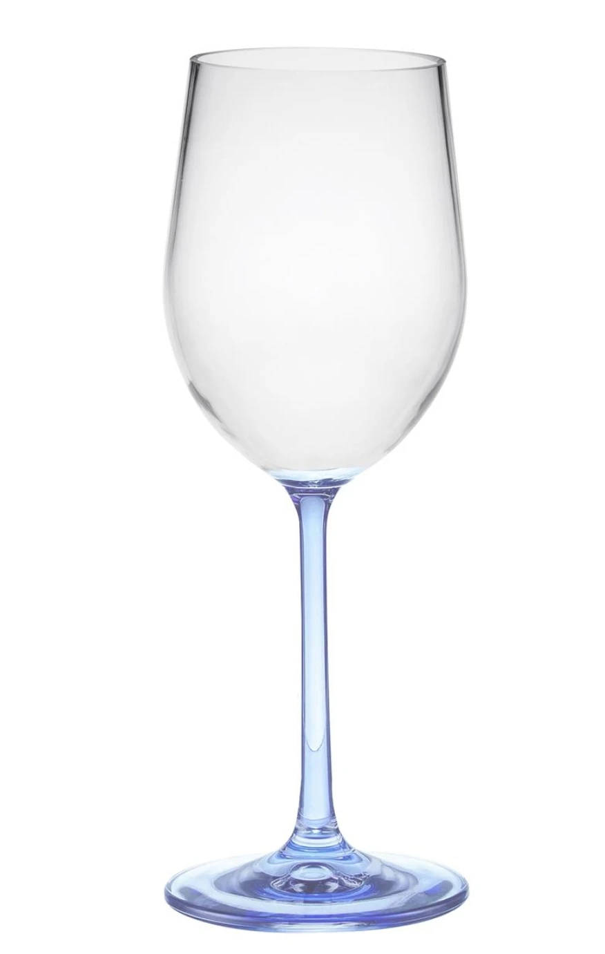 TWO TONE 12 OZ ACRYLIC WINE GLASS BLUE