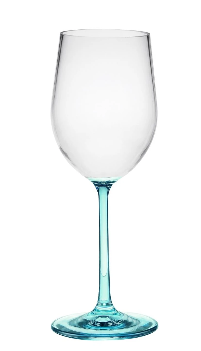 TWO TONE 12 OZ ACRYLIC WINE GLASS TURQUOISE