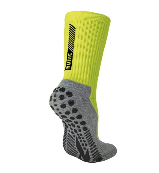 RUNIC NON-SLIP GRIP JUNIOR - SIZE 9-11 - NEON YELLOW