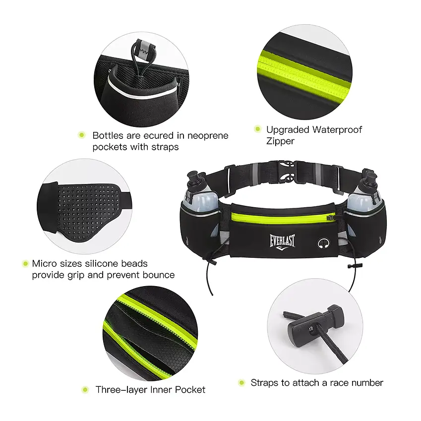 EVERLAST HYDRATION BELT WITH 2 250ML BOTTLES
