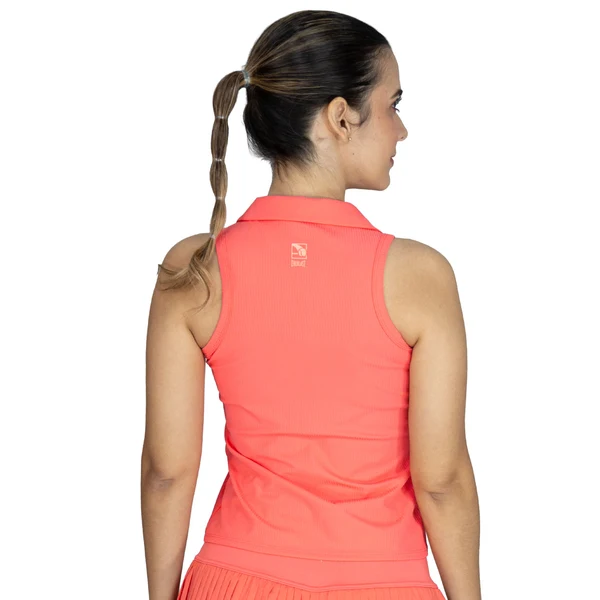 EVERLAST WOMEN RIBBED POLO TANK - SIZE S - RED