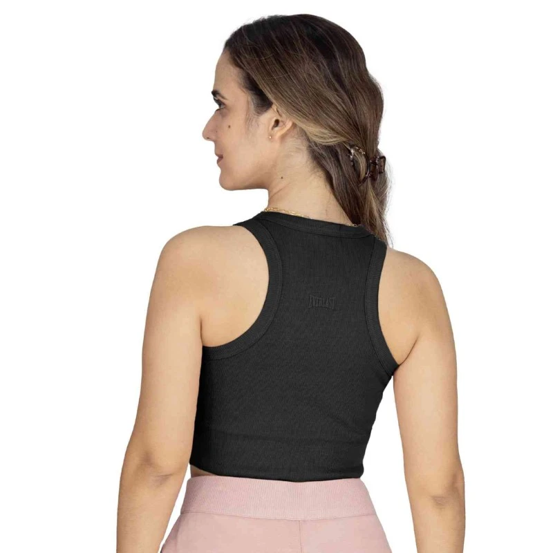 EVERLAST WOMEN RIBBED TANK - SIZE S - BLACK