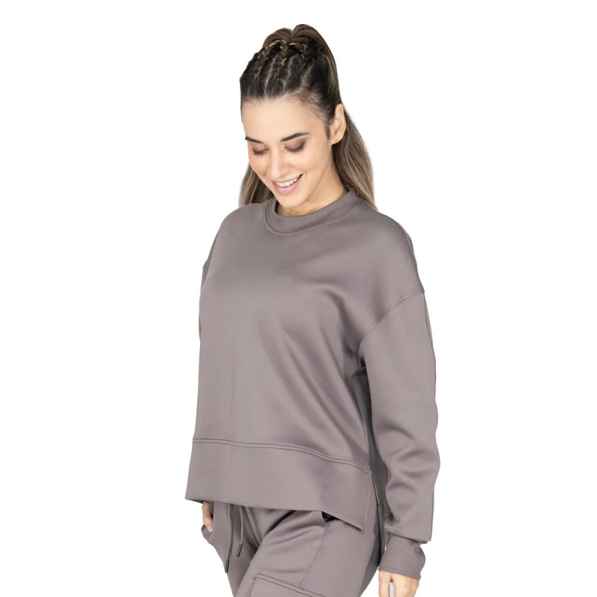 EVERLAST WOMEN POLY/SPX SWEATSHIRT - SIZE S - BROWN