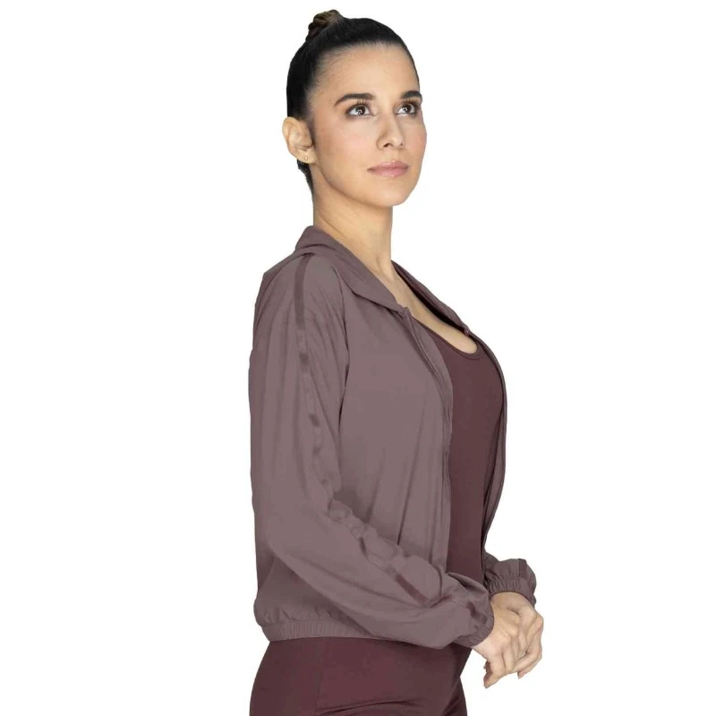 EVERLAST WOMEN NYL/ELAST CROP JACKET - SIZE S - LUMEN B MAUVE