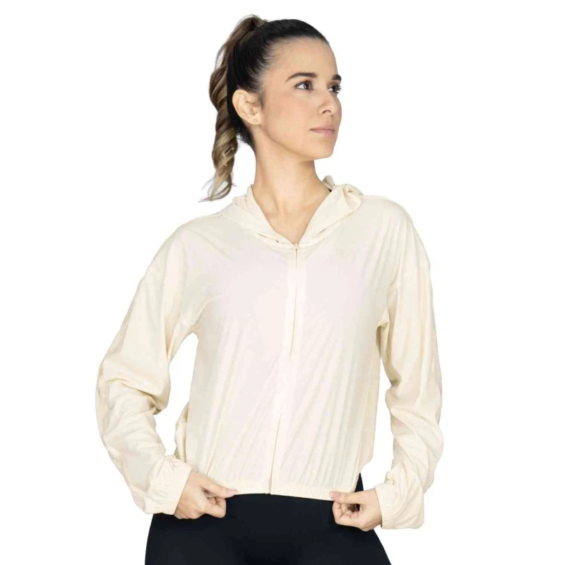 EVERLAST WOMEN NYL/ELAST CROP JACKET - SIZE S - LUMEN B CREAM