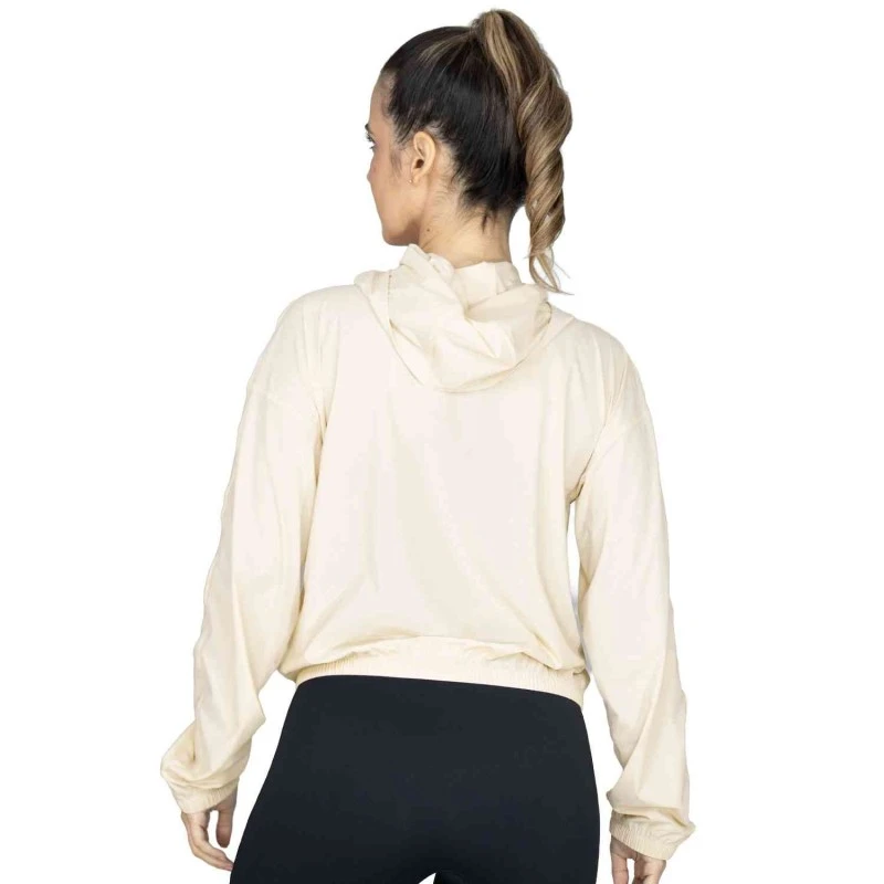 EVERLAST WOMEN NYL/ELAST CROP JACKET - SIZE S - LUMEN B CREAM