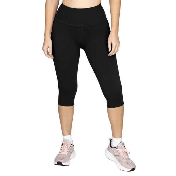 EVERLAST WOMEN POLY/ELAST POWER CAPRI - SIZE S - BLACK