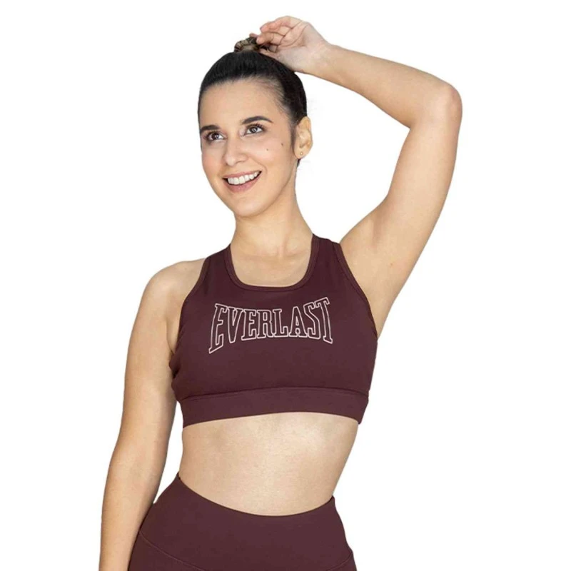 EVERLAST WOMEN POLY/SPX RACERBACK BRA - SIZE S - WINE
