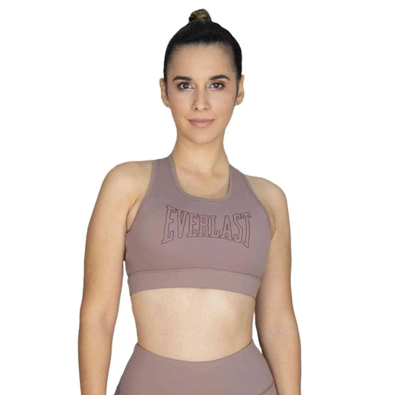 EVERLAST WOMEN POLY/SPX RACERBACK BRA - SIZE S - MAUVE
