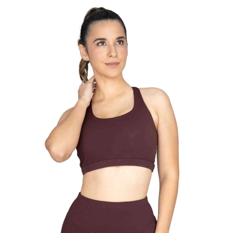 EVERLAST WOMEN POLY/SPX ATLAS BRA - SIZE S - WINE