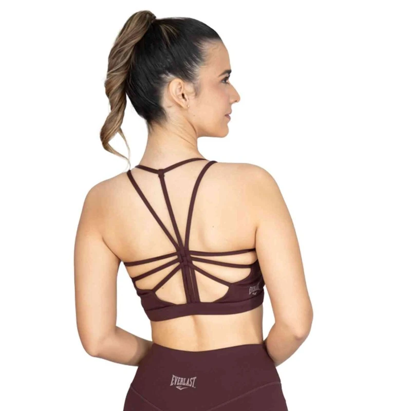EVERLAST WOMEN POLY/SPX ATLAS BRA - SIZE S - WINE