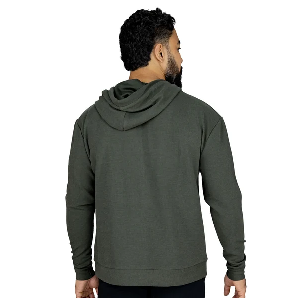 EVERLAST MEN WAFFLE HODDIE - SIZE S - GREEN