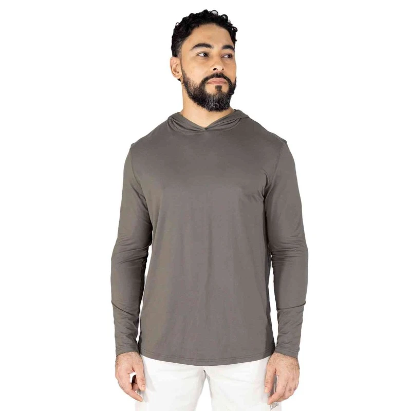 EVERLAST MEN POLY/SPX E-DAY HOODIE - SIZE S - BROWN