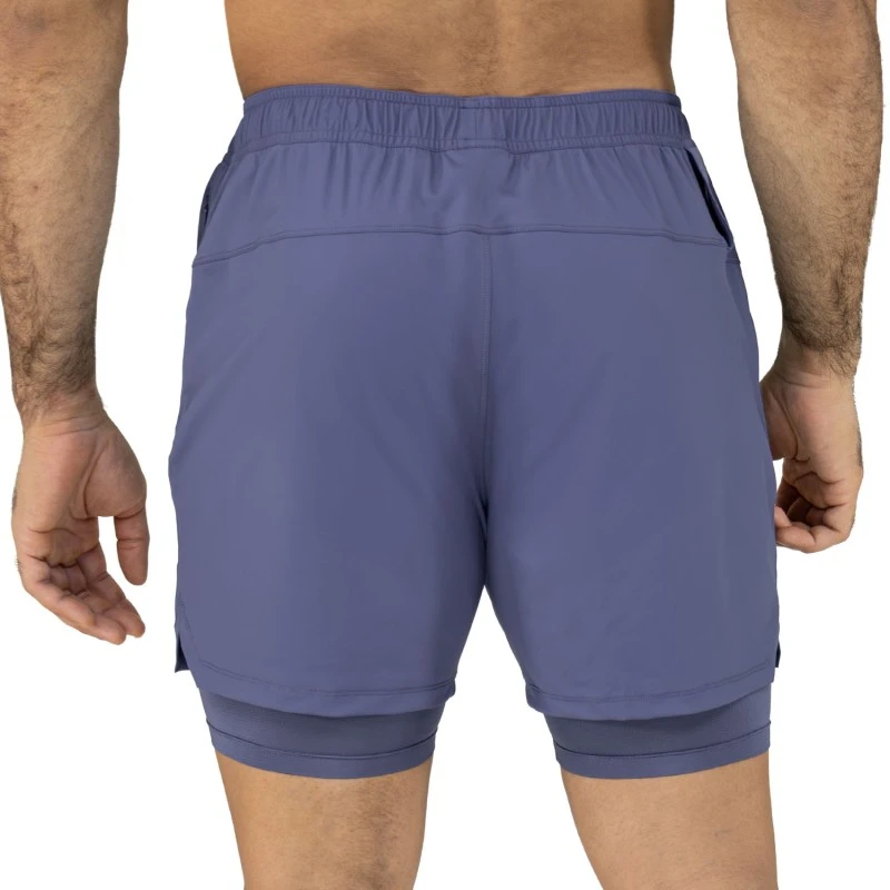 EVERLAST MEN 2N1 POLY/ELAST WAR SHORT - SIZE S - NAVY SUEDE