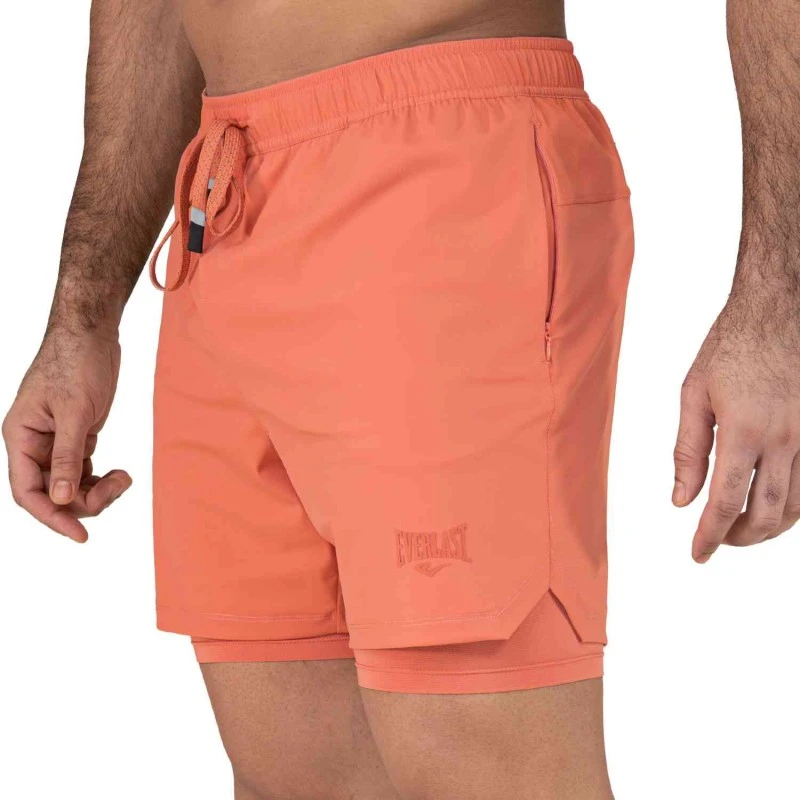 EVERLAST MEN 2N1 POLY/ELAST WAR SHORT -SIZE S - ORANGE