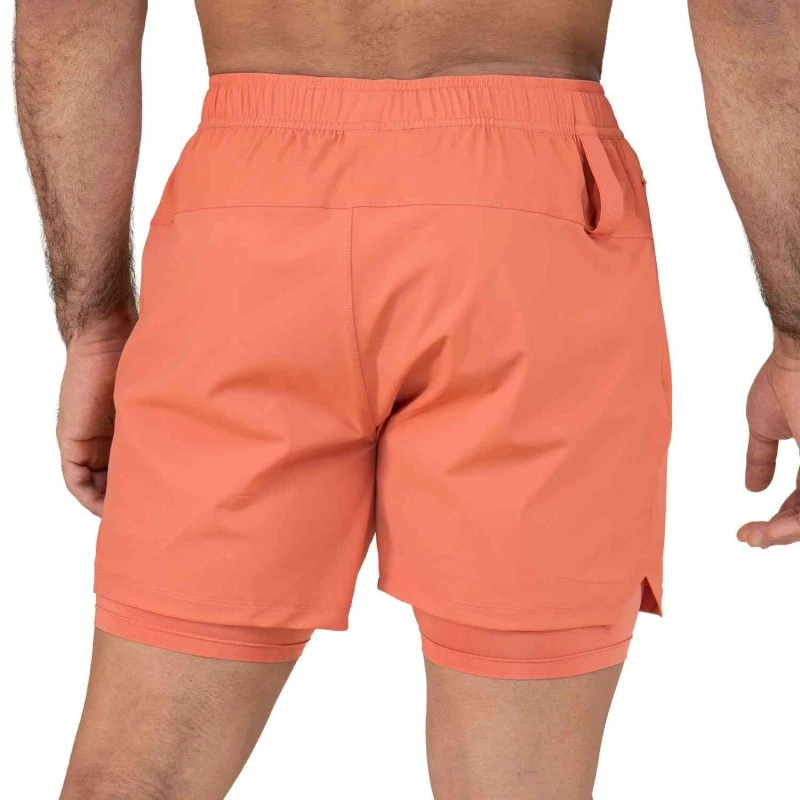 EVERLAST MEN 2N1 POLY/ELAST WAR SHORT -SIZE S - ORANGE
