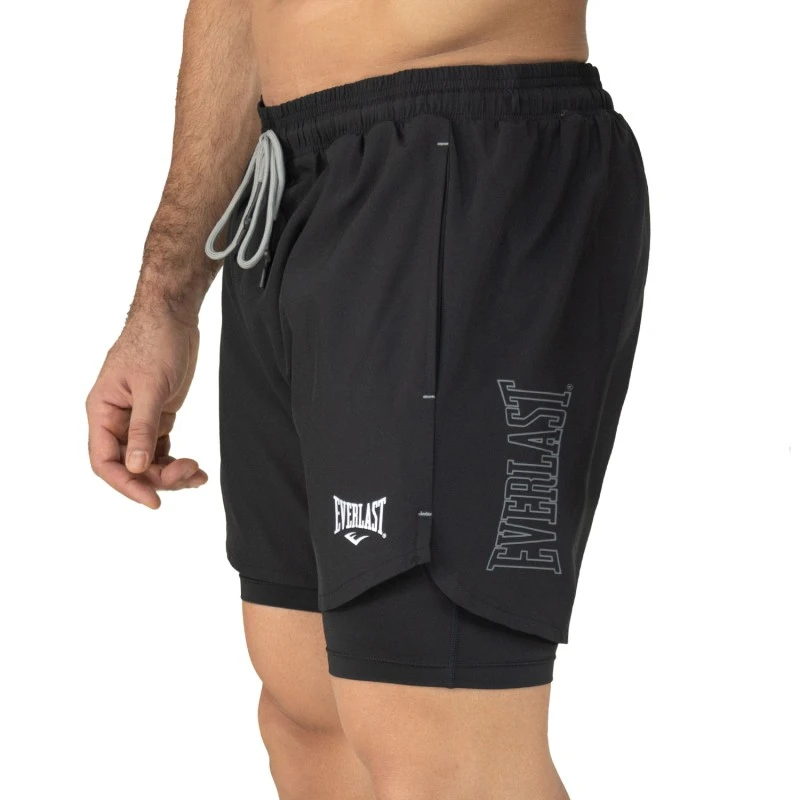 EVERLAST MEN 2IN1 POLY/SPX SLAM SHORT - SIZE S - BLACK