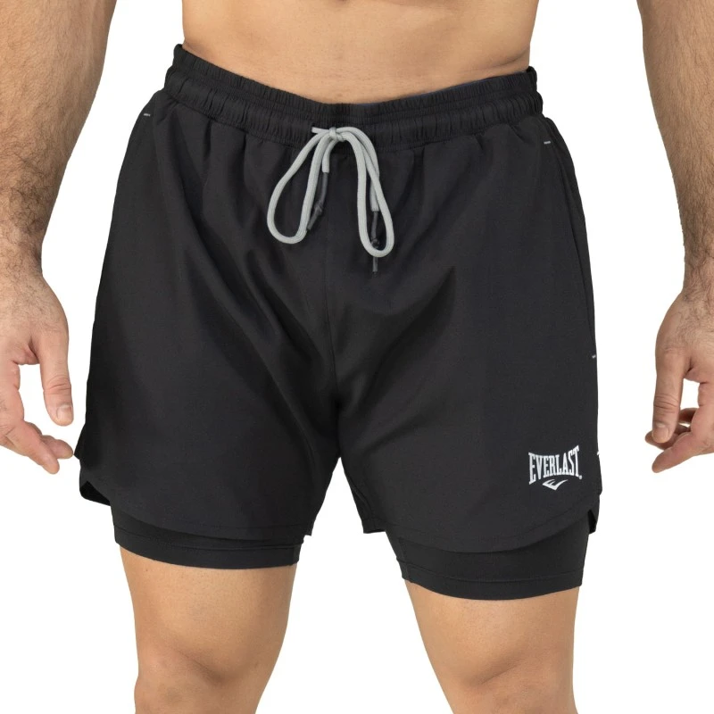 EVERLAST MEN 2IN1 POLY/SPX SLAM SHORT - SIZE S - BLACK