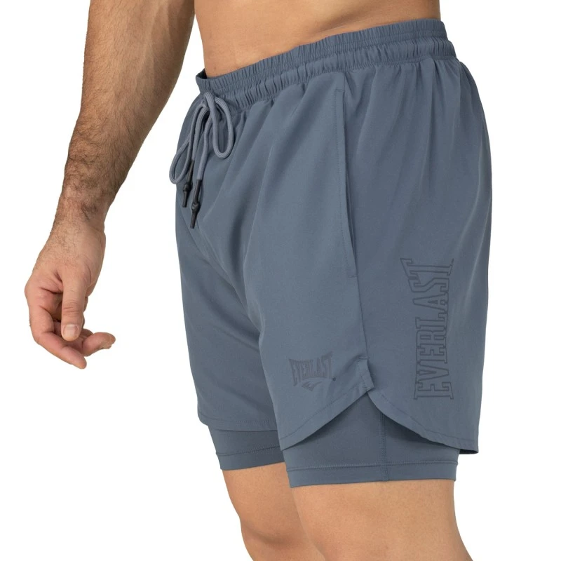 EVERLAST MEN 2IN1 POLY/SPX SLAM SHORT - SIZE S - NAVY