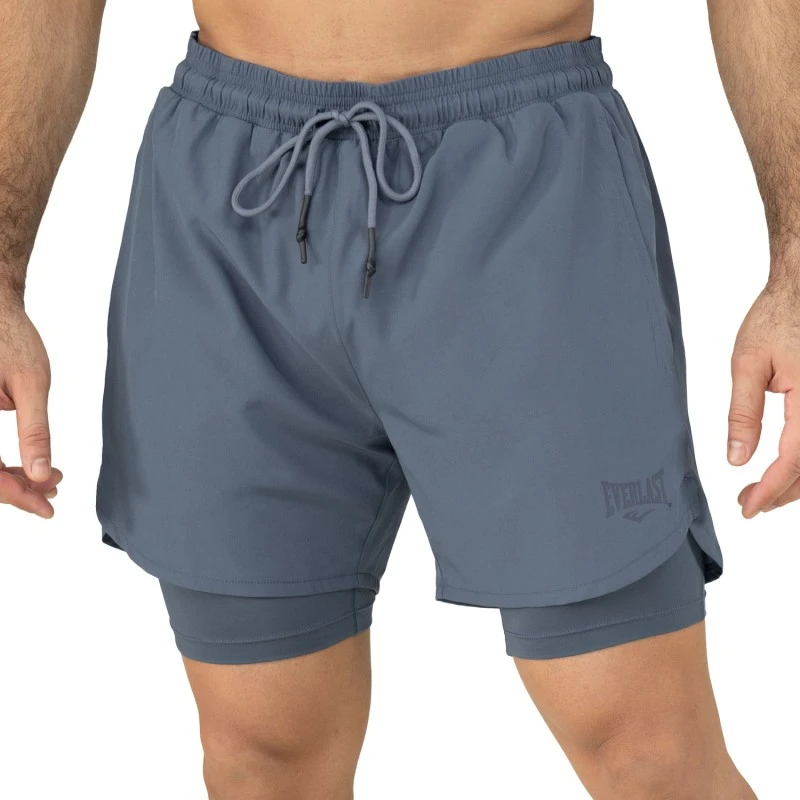 EVERLAST MEN 2IN1 POLY/SPX SLAM SHORT - SIZE S - NAVY